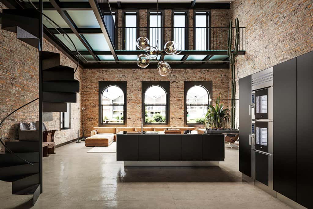 Industrial style kitchen in a loft in Amsterdam with SuperOven smart oven by Unox Casa 