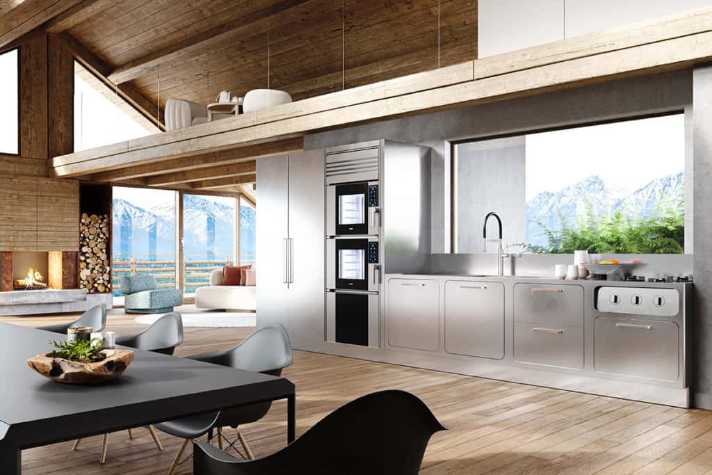 Elegant mountain chalet in Sankt Moritz with Unox Casa's commercial oven for home